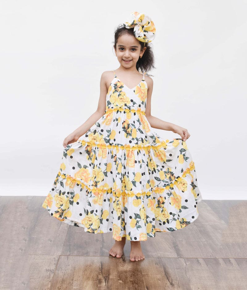Arcvsh by Pallavi Singh Chanderi Floral Print Dress | Ivory, Floral,  Chanderi, Round, Puffed Sleeves | Womens dresses, Floral print dress, Print  dress